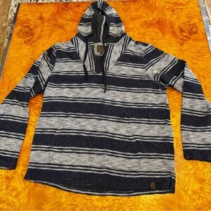 Lucky Brand Stripef Navy and Gray Men's Baja Hoodie